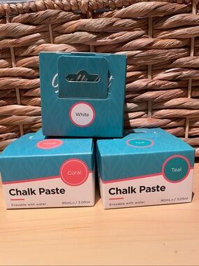 Chalk Paste Set - Teal, Coral, White